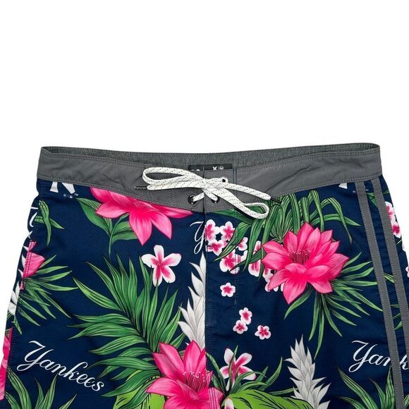 Hurley x 47 Brand Swim Trunks Mens Phantom Tailgate New York Yankees Boardshorts - Picture 3 of 11